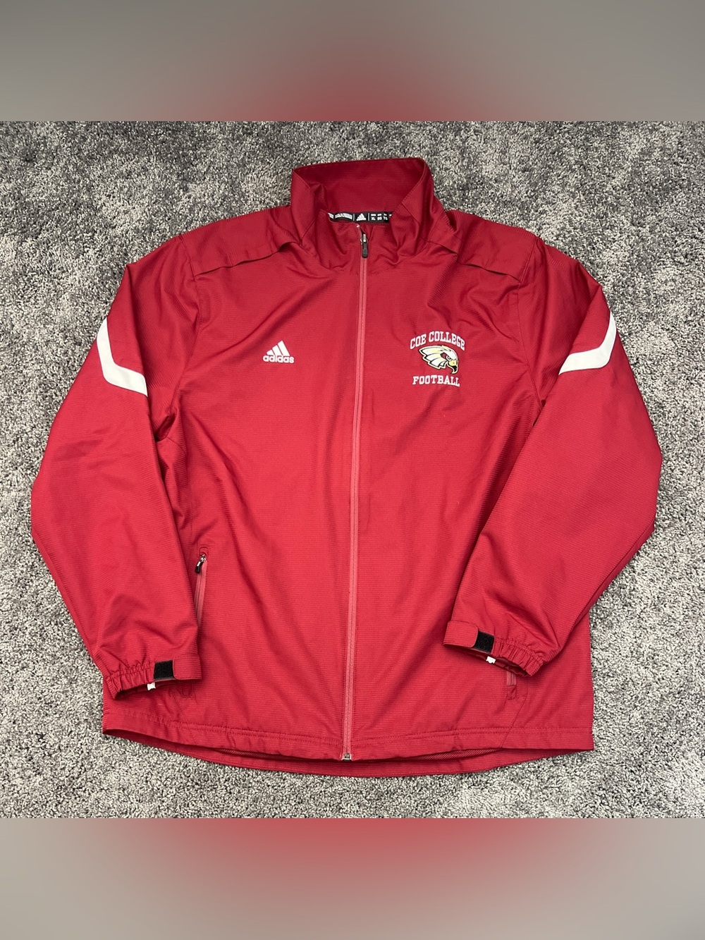 Coe College Kohawks Adidas Jacket Men’s SIze XL Climalite Full Zip Track Team